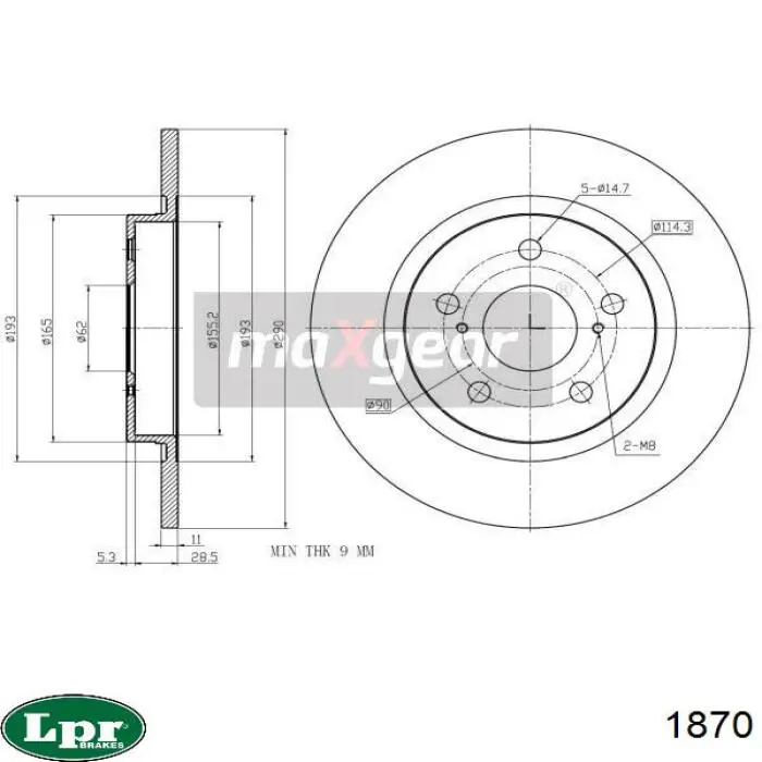 Циліндр головний гальма (Гідротормоз) LPR 1870 ціна, від 52.93 USD