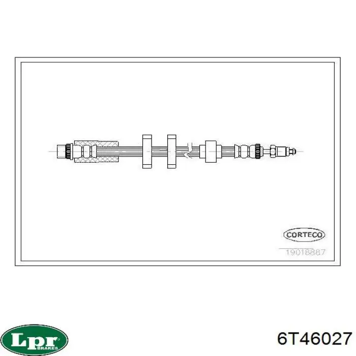 6T46027 LPR Гнучка гальмівна трубка передня