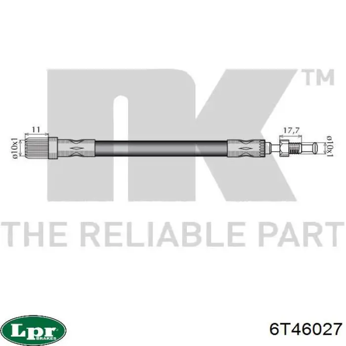 Шланг гальмівний передній LPR 6T46027 ціна, від 7.66 USD