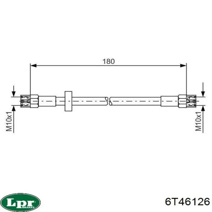 Шланг гальмівний задній LPR 6T46126 ціна, від 3.87 USD