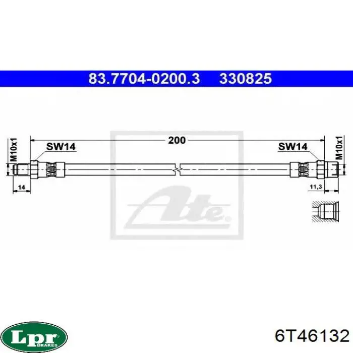 Шланг гальмівний задній LPR 6T46132 ціна, від 3.82 USD