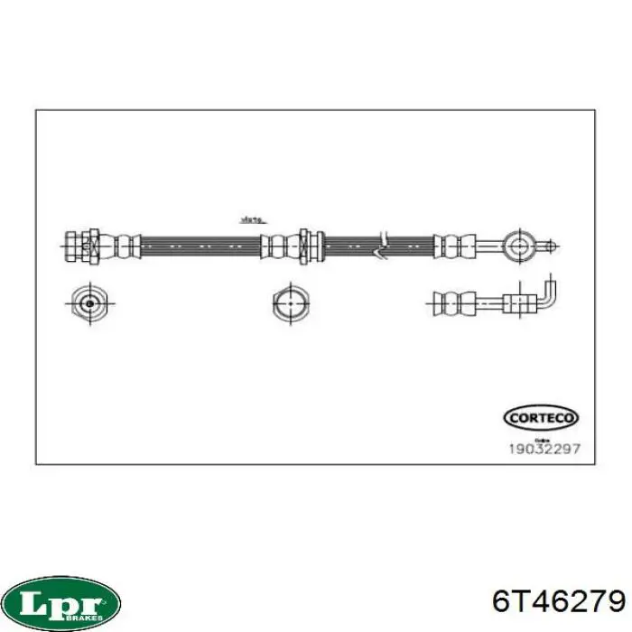 Шланг гальмівний передній LPR 6T46279 ціна, від 7.97 USD