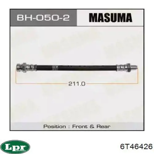 Шланг гальмівний передній LPR 6T46426 ціна, від 5.79 USD