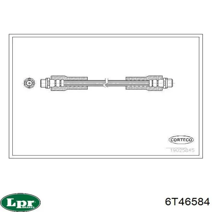 Шланг гальмівний передній LPR 6T46584 ціна, від 4.53 USD