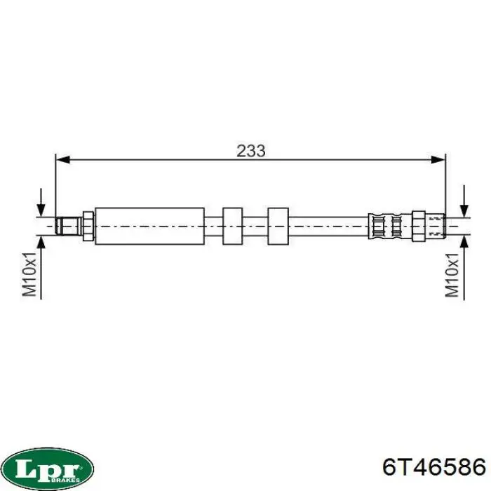 Шланг гальмівний задній LPR 6T46586 ціна, від 4.23 USD