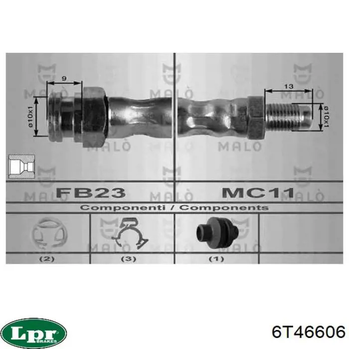 Шланг гальмівний передній Quick Brake 32954 ціна, від 4.39 USD