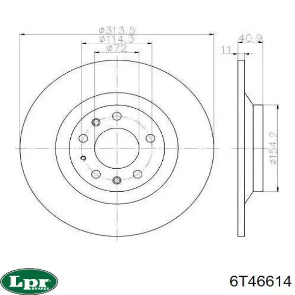 Шланг гальмівний передній LPR 6T46614 ціна, від 6.95 USD