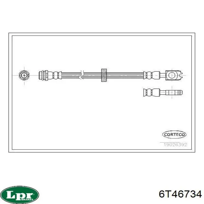 Шланг гальмівний передній LPR 6T46734 ціна, від 5.93 USD