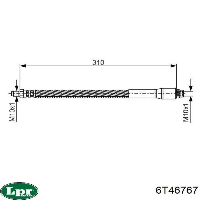 Шланг гальмівний передній LPR 6T46767 ціна, від 4.41 USD