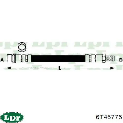 Шланг гальмівний передній LPR 6T46775 ціна, від 5.39 USD