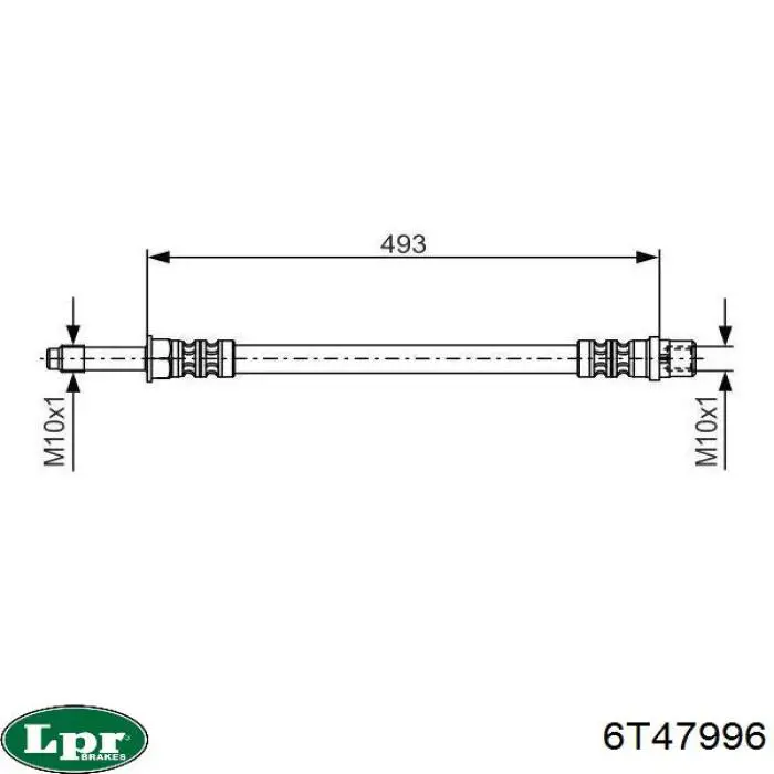 Шланг гальмівний передній LPR 6T47996 ціна, від 6.47 USD