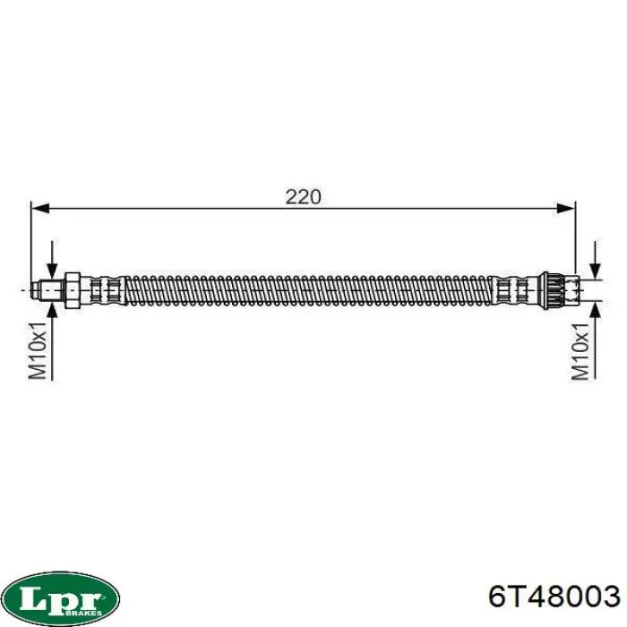 Купити 6T48003 LPR Шланг гальмівний задній