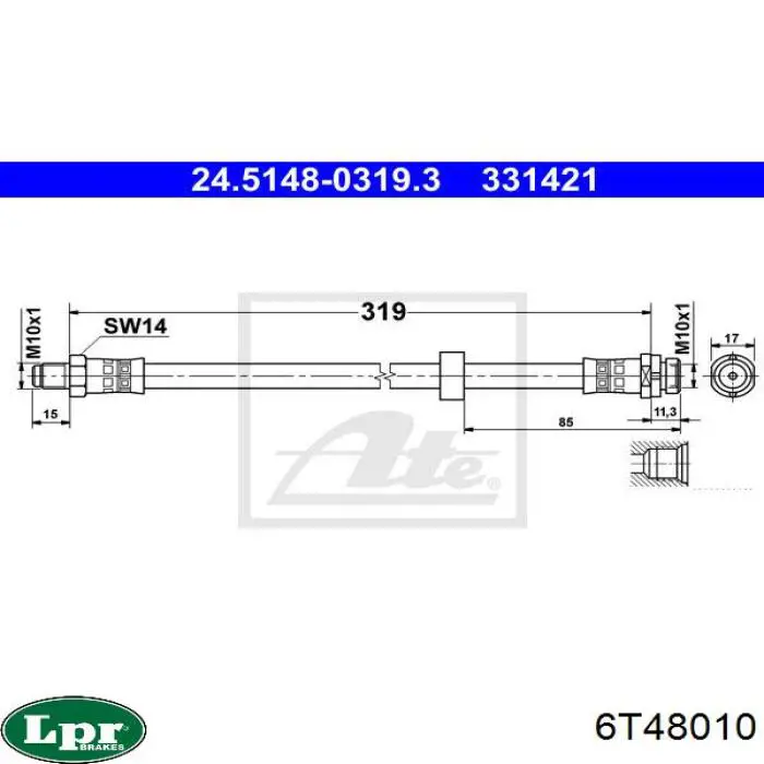Гнучка гальмівна трубка задня ABS SL5857