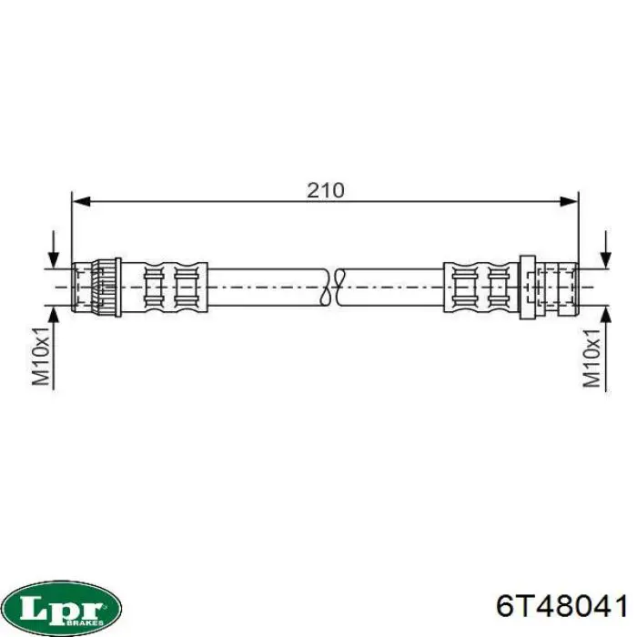 Шланг гальмівний задній 6T48041 LPR