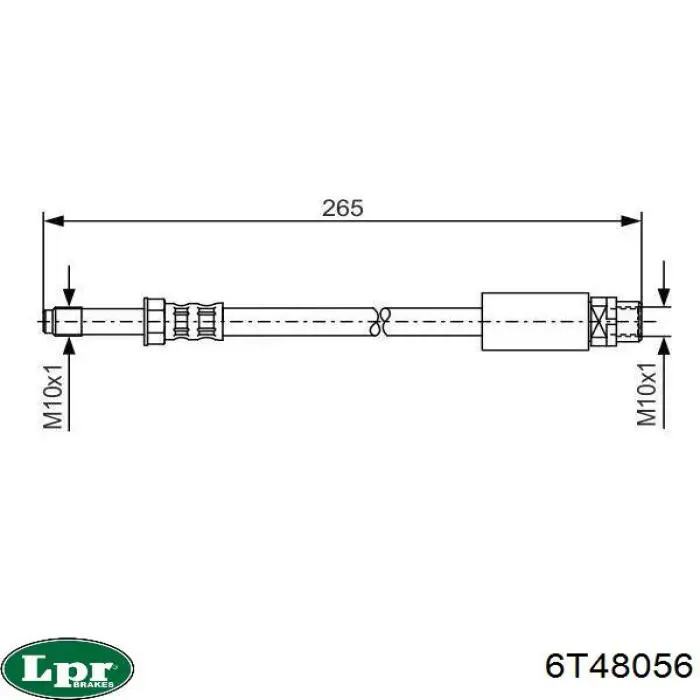 Шланг гальмівний задній LPR 6T48056 ціна, від 6.17 USD