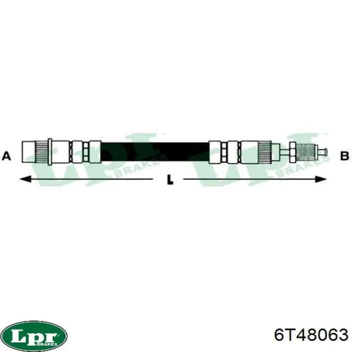Шланг гальмівний передній LPR 6T48063 ціна, від 12.88 USD