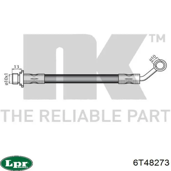 Шланг гальмівний передній, лівий 6T48273 LPR
