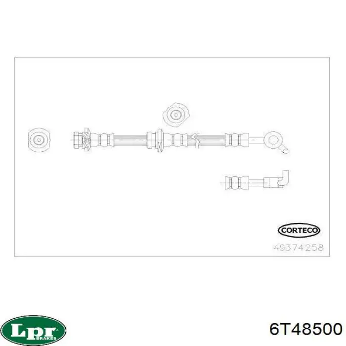 Шланг гальмівний задній, правий LPR 6T48500 ціна, від 12.61 USD