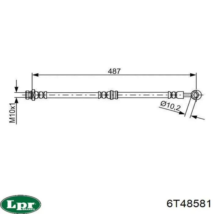 Шланг гальмівний задній LPR 6T48581 ціна, від 9.30 USD