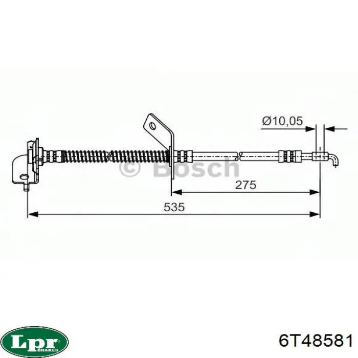 Купити 6T48581 LPR Шланг гальмівний задній