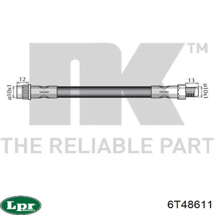 Шланг гальмівний передній 6T48611 LPR