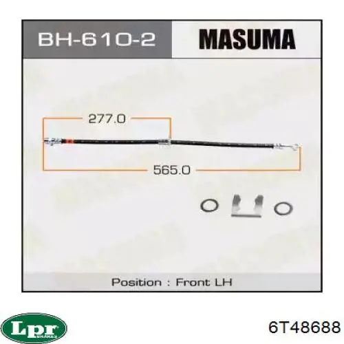 Купити 6T48688 LPR Шланг гальмівний передній, лівий