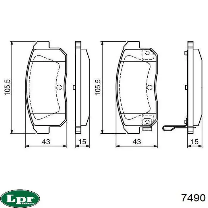 Купити 7490 LPR Колодки гальмові задні, барабанні