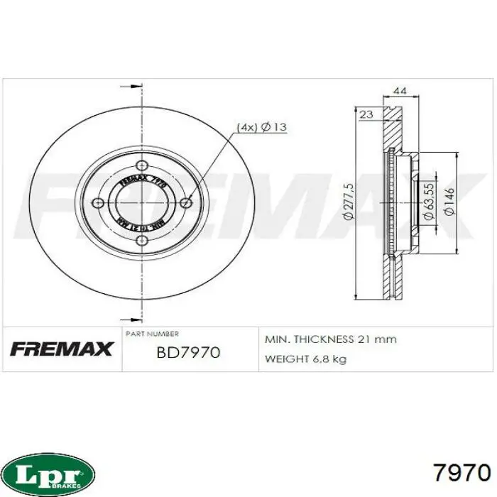 Колодки ручника / стоянкового гальма LPR 7970 ціна, від 19.09 USD