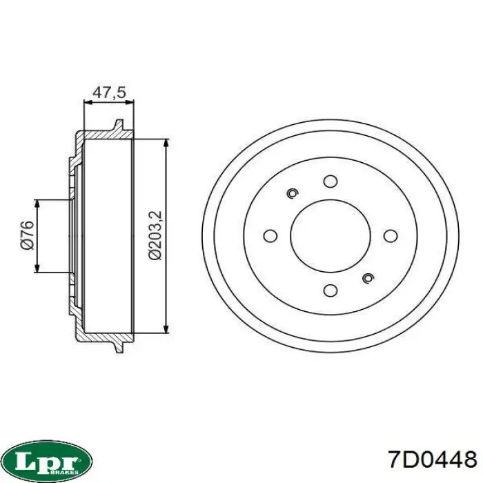 Барабан гальмівний задній 7D0448 LPR