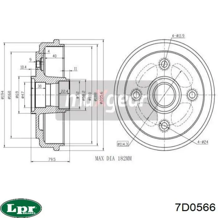 Барабан гальмівний задній 7D0566 LPR
