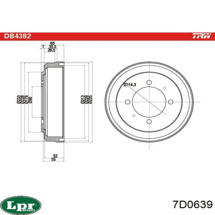 Барабан гальмівний задній 7D0639 LPR