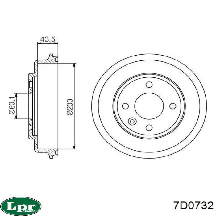 Купити 7D0732 LPR Барабан гальмівний задній