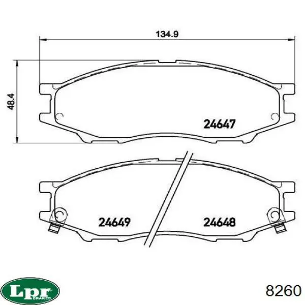 Колодки ручника / стоянкового гальма LPR 8260 ціна, від 19.00 USD