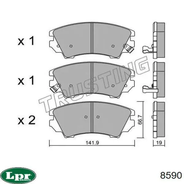 Купити 8590 LPR Колодки гальмові задні, барабанні