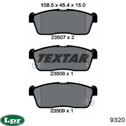 Колодки гальмові задні, барабанні LPR 9320 ціна, від 25.75 USD