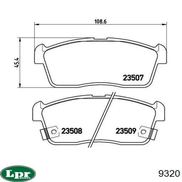 Купити 9320 LPR Колодки гальмові задні, барабанні