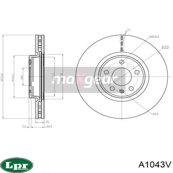 Купити A1043V LPR Ротор гальмівний