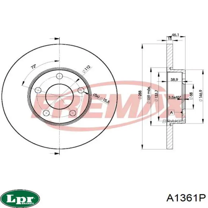 Купити A1361P LPR Ротор гальмівний