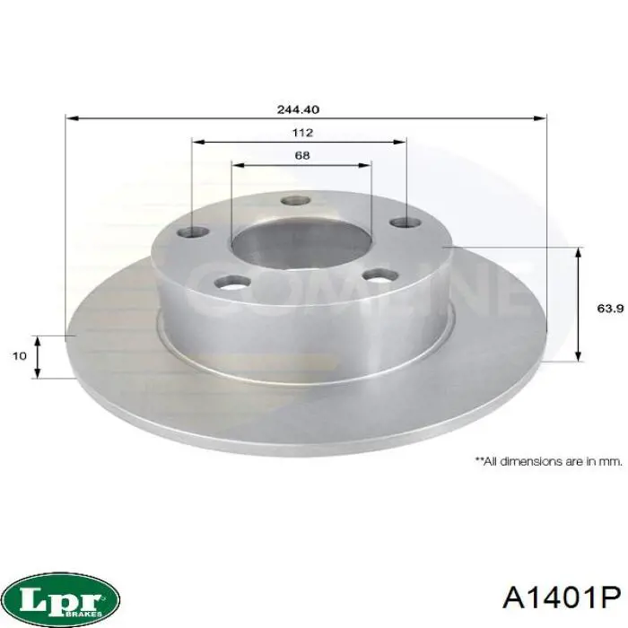 Гальмівні диски A1401P LPR