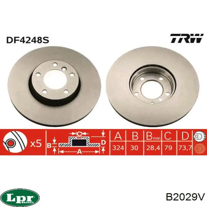 Гальмівні диски передні B2029V LPR