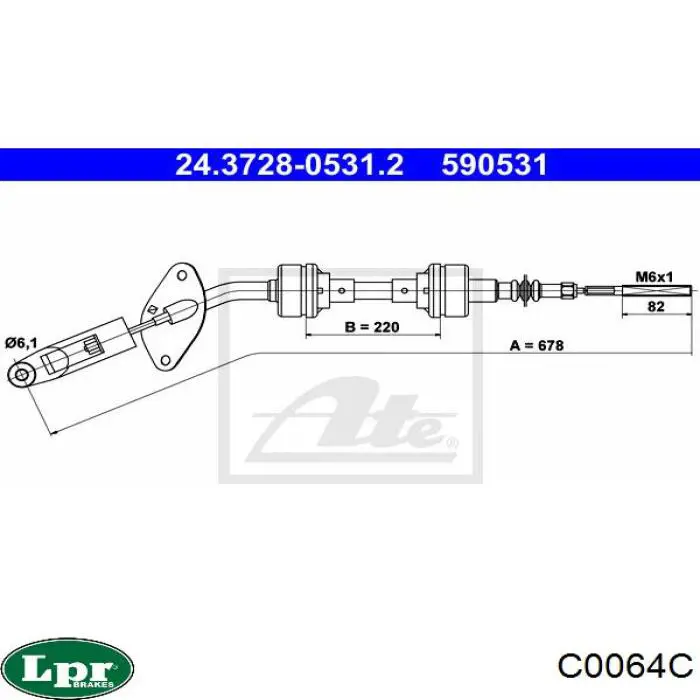 Трос зчеплення LPR C0064C ціна, від 14.44 USD