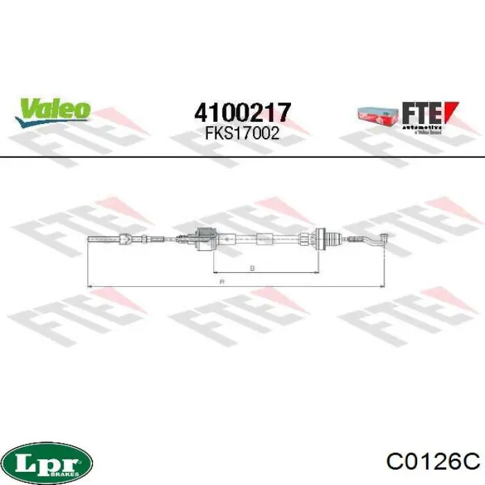 Трос зчеплення LPR C0126C ціна, від 7.71 USD