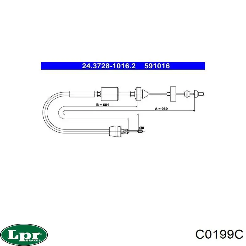 Трос зчеплення LPR C0199C ціна, від 15.50 USD