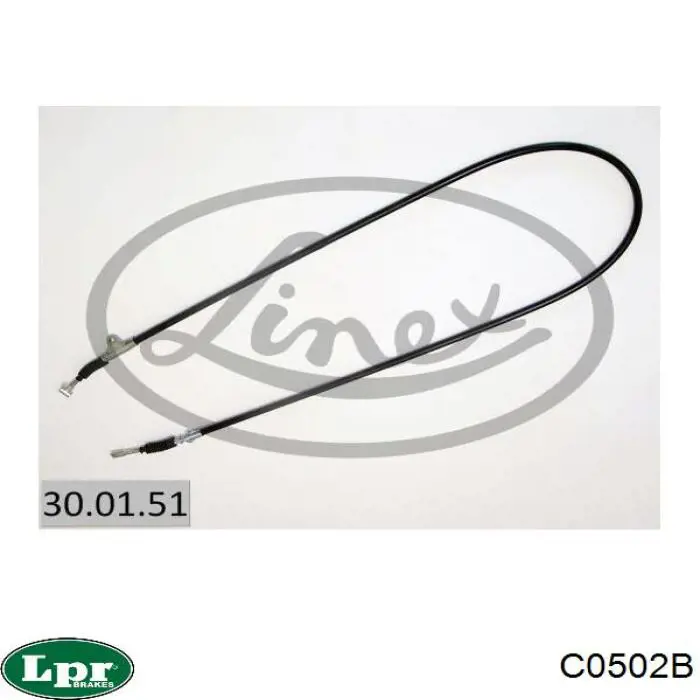 Трос стоянкового гальма задній правий Linex 300147 ціна, від 18.63 USD