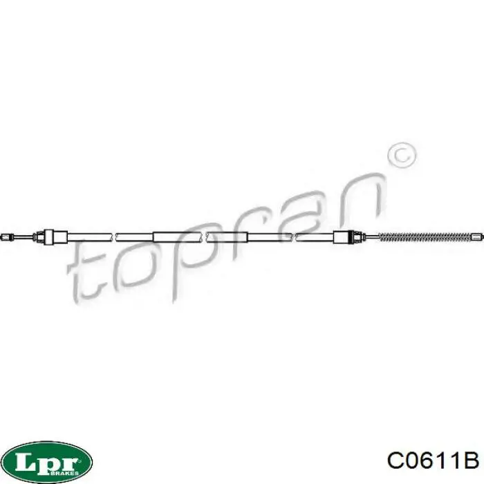 Трос ручного гальма задній, правий/лівий LPR C0611B ціна, від 8.18 USD