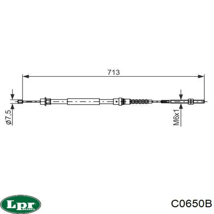 Трос ручного гальма задній, правий C0650B LPR