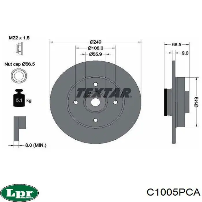 Гальмівні диски C1005PCA LPR