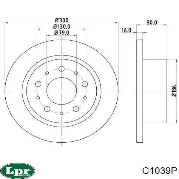 Задні дискові гальма LPR C1039P ціна, від 48.71 USD