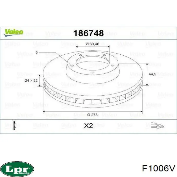 Купити F1006V LPR Ротор гальмівний