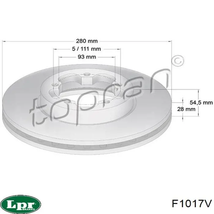Купити F1017V LPR Ротор гальмівний